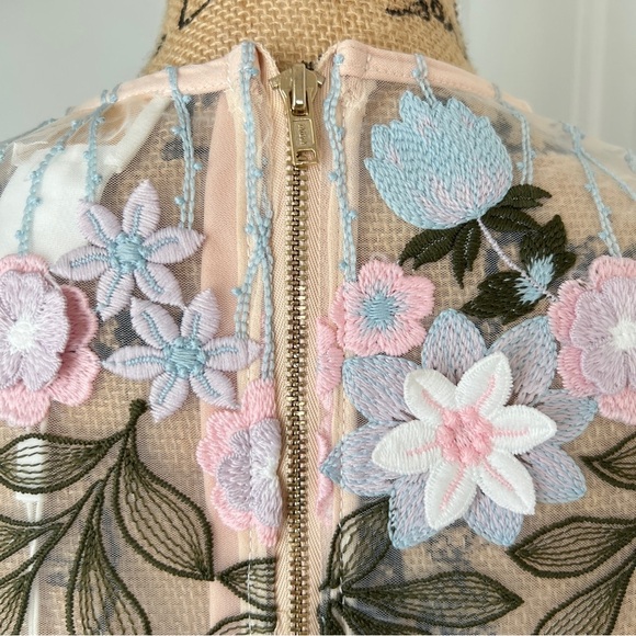 Anthropologie Foxiedox Floral Appliqué Fit and Flare Mini Dress - Picture 10 of 16